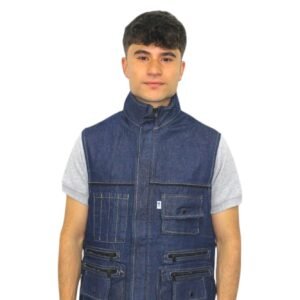 CHALECO EN JEAN TIPO PERIODISTA 8 BOLSILLOS